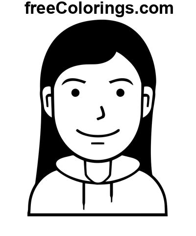 Casual Female Person Avatar – Free Printable Coloring Pages