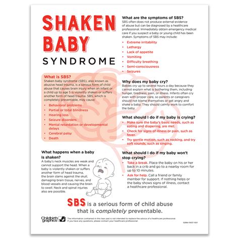 Shaken Baby Syndrome (SBS) Tear Pad | Childbirth Graphics