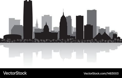 Oklahoma city usa skyline silhouette Royalty Free Vector