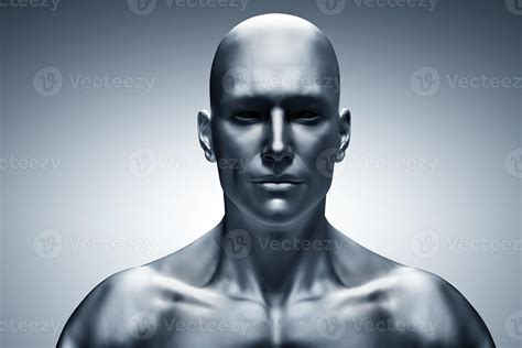 Generic human man face, front view. Futuristic 7823938 Stock Photo at Vecteezy