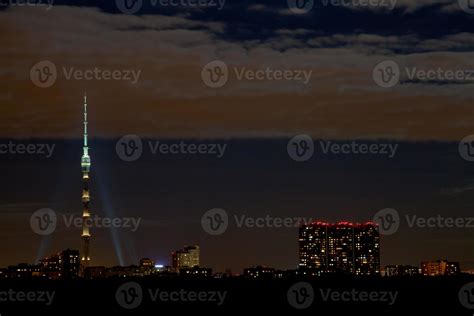 night skyline in Moscow 11689503 Stock Photo at Vecteezy