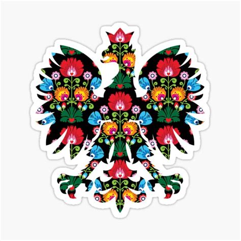 "Polish Eagle Folk Art / Wycinanki / Folk Art Flowers / Folklore / Poland " Sticker for Sale by ...