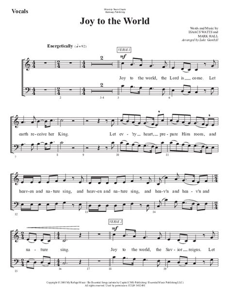 Joy To The World Sheet Music PDF (WorshipTeam.tv) - PraiseCharts