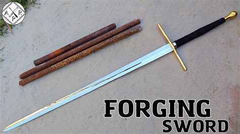 Forging a SWORD out of Rusted Iron REBAR - YouTube