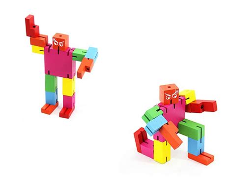 Wooden Puzzle Transformer Cube Robot Toy - FeelGift