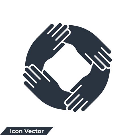 four hands holding together for wrist icon logo vector illustration ...