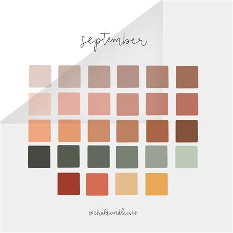 September Procreate Color Palette - Etsy