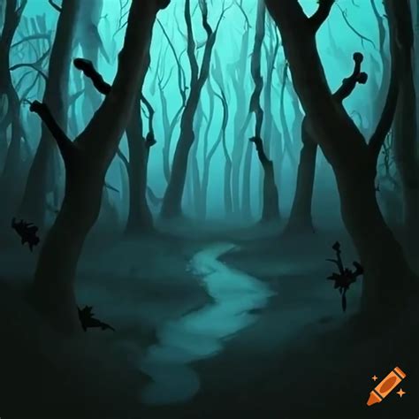 Spooky halloween forest on Craiyon