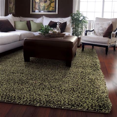 Amazon.com: Style Haven Manhattan Tweed Green/Brown Shag Rug (7'10 x 11'2) - 7'10" x 11'2 ...