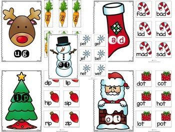 Christmas CVC Words {Christmas Centers} by Sweet Sounds of Kindergarten