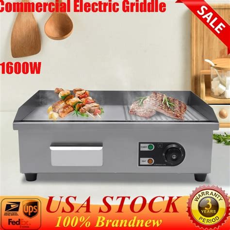 Commercial Griddle 22 in Electric Griddle - Non Stick, Adjustable ...