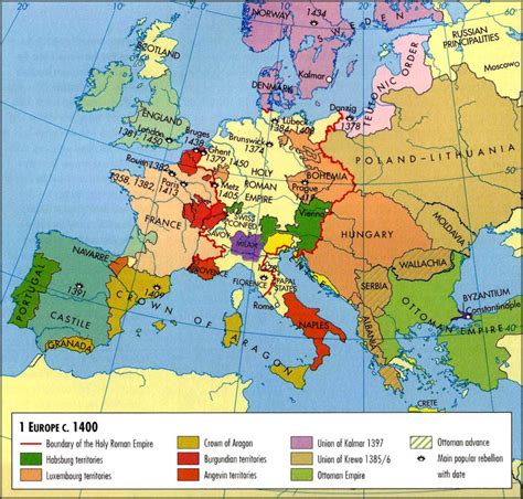 Europe Map, c.1400 | History! | Pinterest | History, Genealogy and Geography