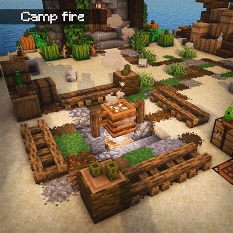 minectaft camp fire in 2021 | Minecraft designs, Minecraft decorations ...