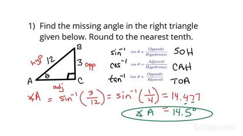 Sohcahtoa Finding Angles