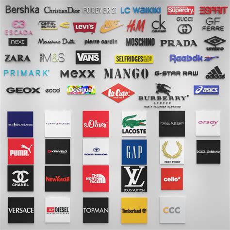 58 Fashion Brands 3D Logos 3D model | CGTrader