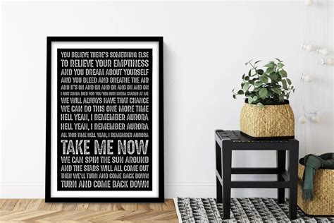 Aurora Foo Fighters Lyrics Print on Canvas | Canvas Prints AU