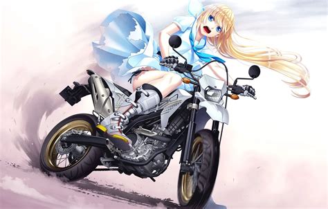 Wallpaper girl, motorcycle, anime, art images for desktop, section ...