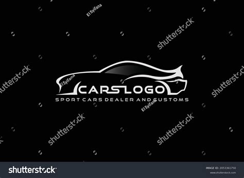 White Car Silhouette Black Background Cars Stock Vector (Royalty Free ...