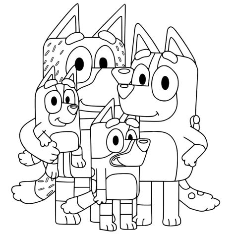 Printable Bluey Family Colouring Pages - Customize and Print