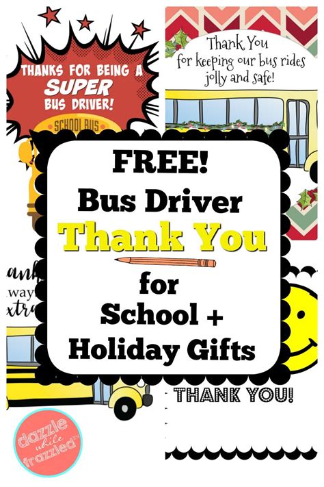 Free Printable Bus Driver Appreciation Cards - Calendar Printables