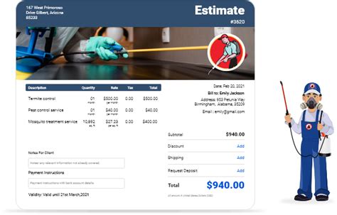 Pest Control Estimate Template - Free Download & Software