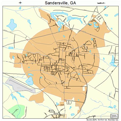 Sandersville Georgia Street Map 1368208