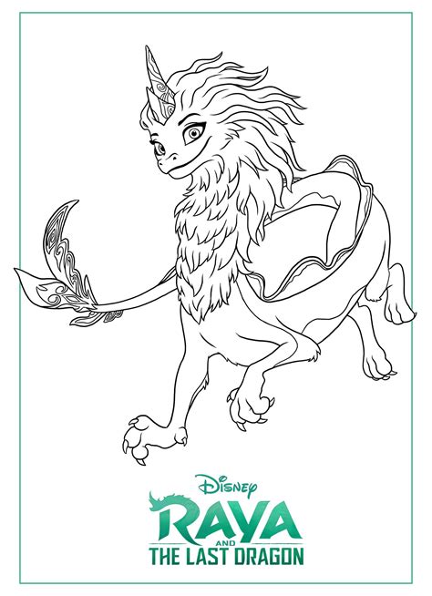 Raya And The Last Dragon Coloring Pages Sisu Easy Dragon Drawings | Images and Photos finder