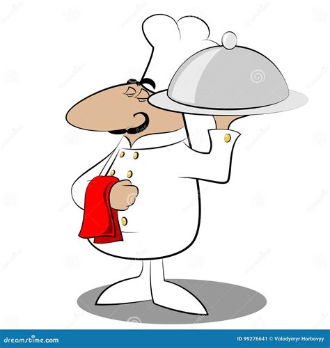 Funny Chef And Traditional Italian Spaghetti Vector Illustration | CartoonDealer.com #29234556