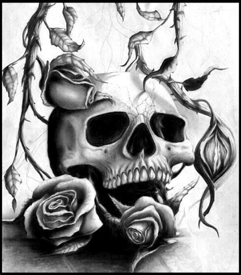 Pencil Drawings Realistic Evil Skull Drawing