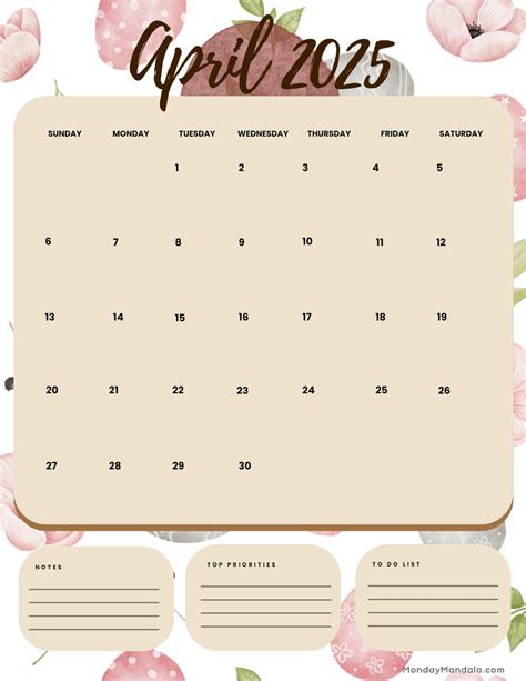 April 2025 Calendar (52 Free PDF Printables)