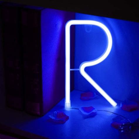 Led Neon Letter Night Light 26 English Alphabet Number Lamp Battery Usb Double Powered For ...