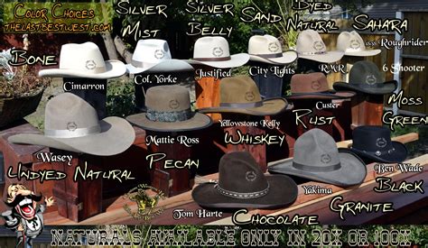 Cowboy Hat Colors - The Last Best West