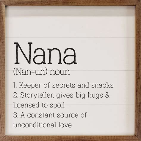 Nana Definition - Wood Framed Sign - Country Marketplace