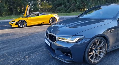 2022 BMW M5 CS Is Very Fast, But Can It Handle a McLaren 720S Spider? - autoevolution