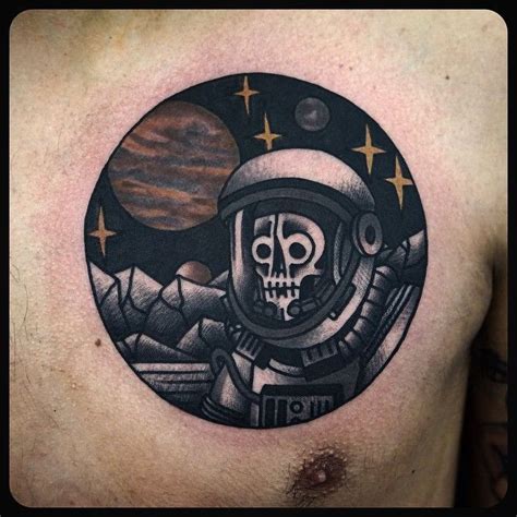 Skeleton-spaceman-chest-tattoo.jpg (640×640) | Astronaut tattoo ...