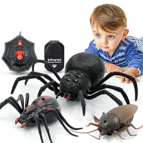 Infrared Remote Control Insect Toys Simulation Spider Ants Cockroaches Electric RC Toy Halloween ...