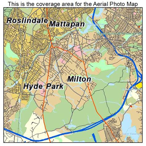 Aerial Photography Map of Milton, MA Massachusetts