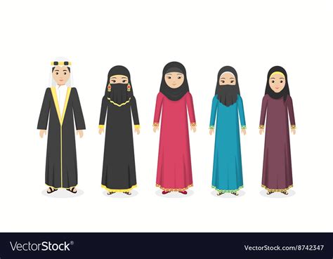 Saudi arabia traditional clothes people Royalty Free Vector