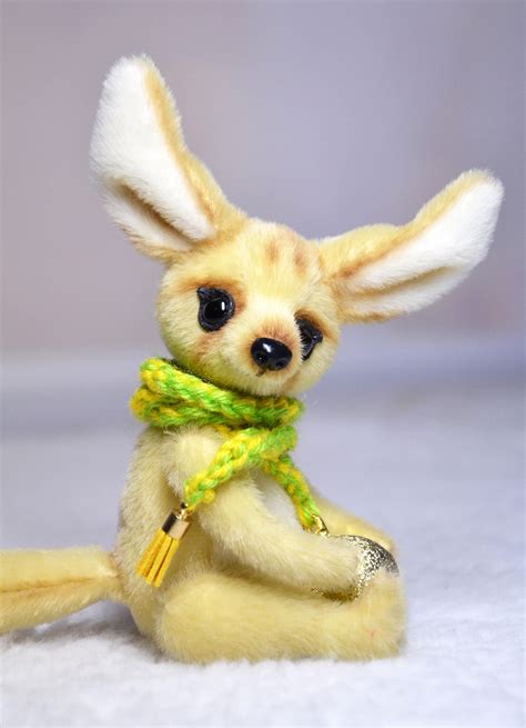 Miniature fennec fox plush fox toyteddy fox artist fox ooak | Etsy