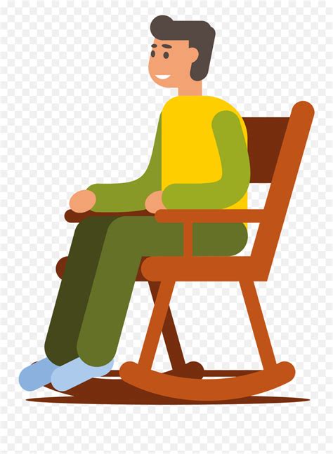 Man In Rocking Chair Clipart Free Download Transparent Png - Person Sitting On A Chair Emoji ...