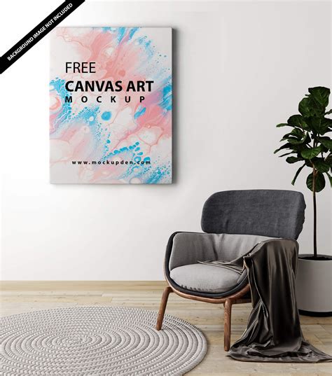 Free Canvas Art Mockup Vol 2 PSD Template - Mockup Den