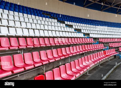 Stadium seats, France flag color. Soccer, football or baseball stadium ...