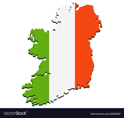 Map ireland with flag Royalty Free Vector Image