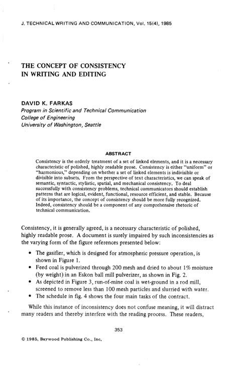 (PDF) The Concept of Consistency in Writing and Editing