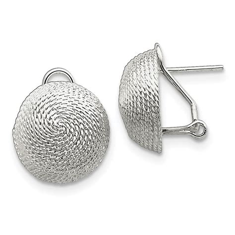 JewelryWeb - Sterling Silver Omega Back Earrings - 9.8 Grams - Walmart ...