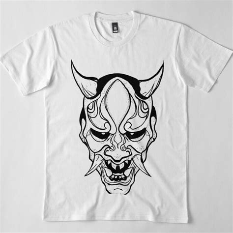 Buy Men Premium Cotton T-Shirt Yokai Demon Mask Print Tees Funny ...