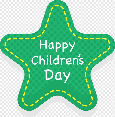 Childrens Day Happiness, Green Star Children's day LOGO, love, wish ...