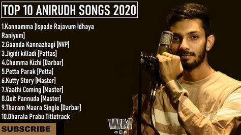 Top 10 Songs of Anirudh || 2020 || Tamil jukebox || Latest best songs of Anirudh - YouTube