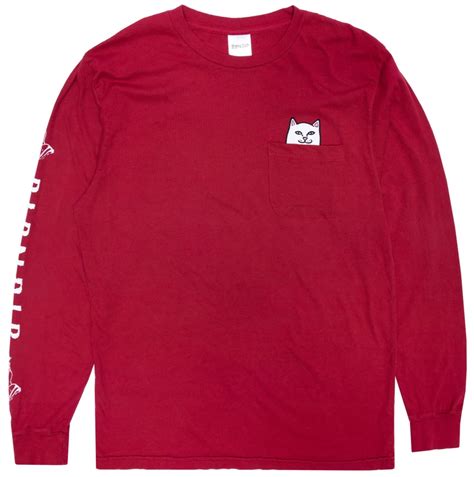 RIPNDIP Lord Nermal LS Pocket Tee, Burgundy – SK8 Clothing