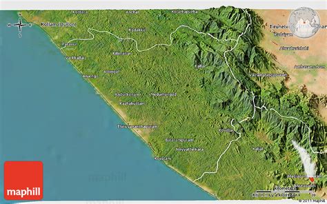 Satellite 3D Map of Thiruvananthapuram (Triv)